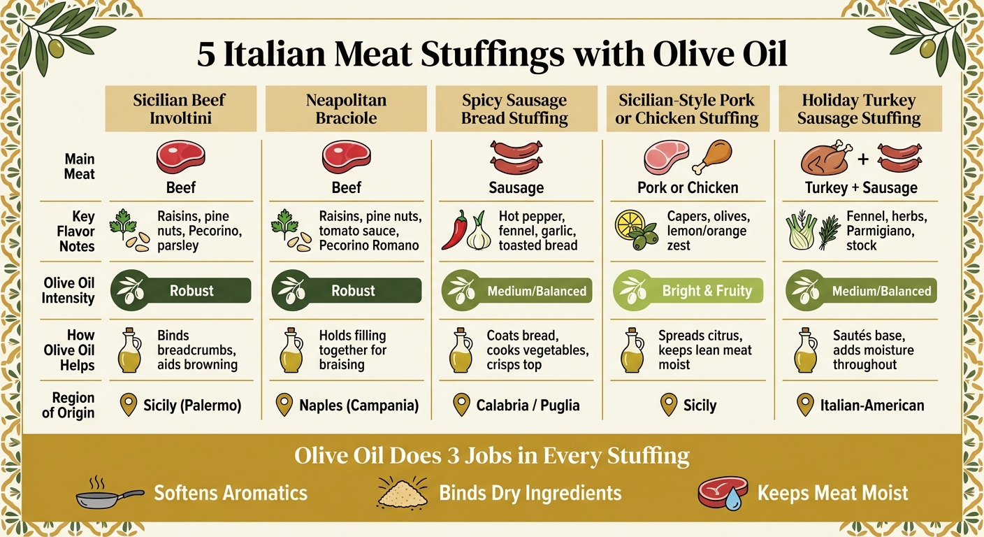 5 Italian Meat Stuffings with Olive Oil: Regional Comparison Guide