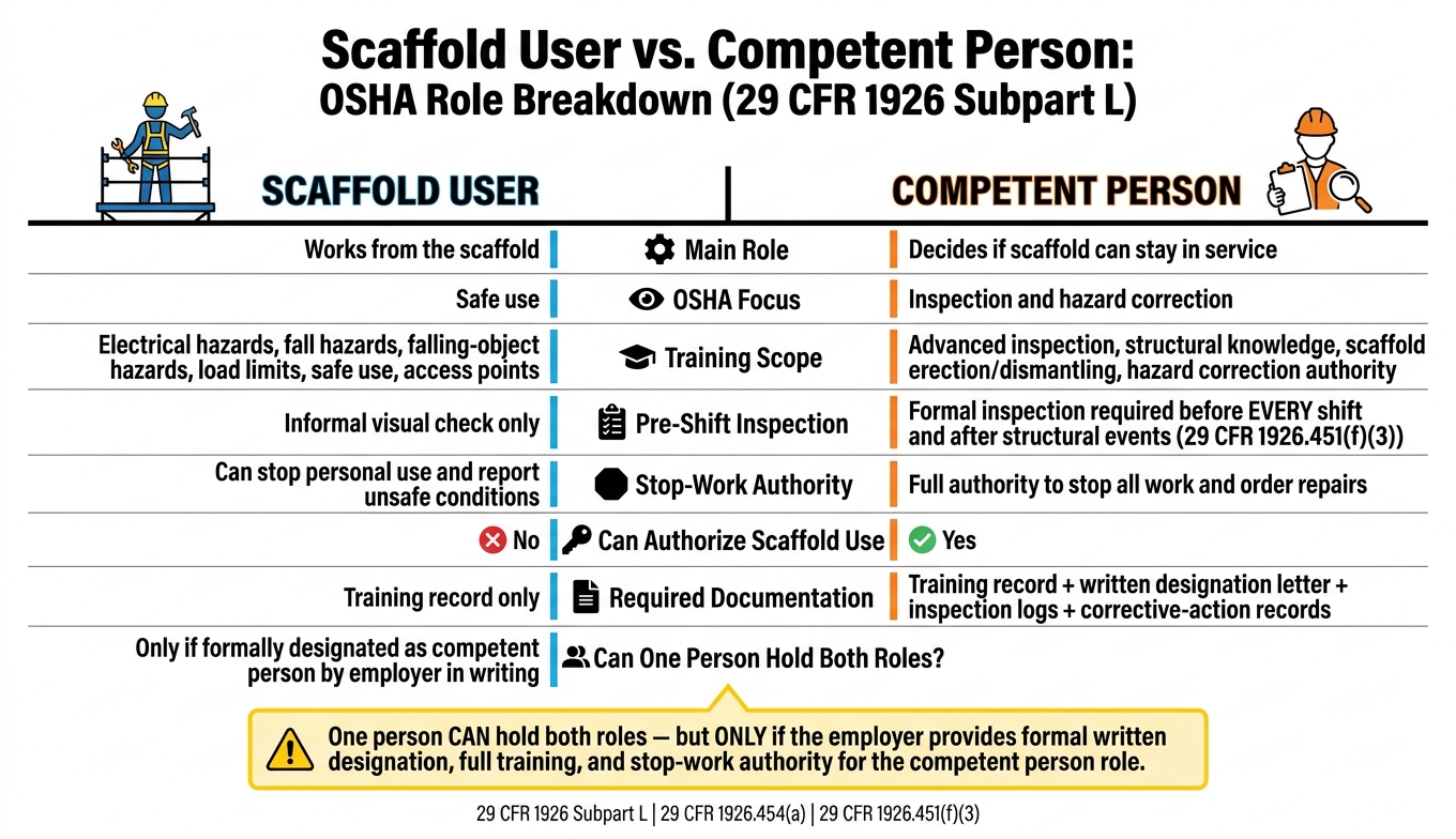 Scaffold User vs Competent Person: OSHA Role Comparison