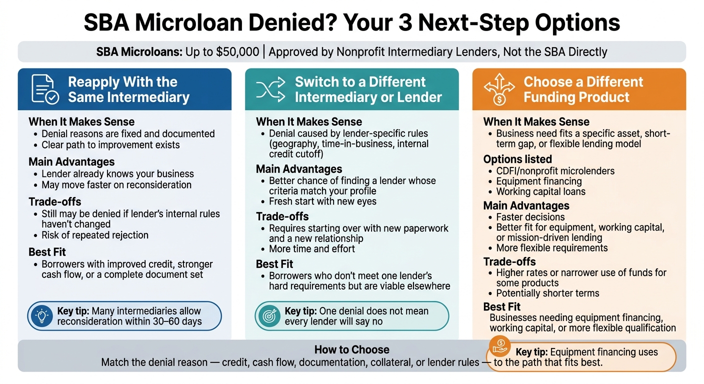 SBA Microloan Denied? Reapply, Switch Lenders, or Choose a Different Product