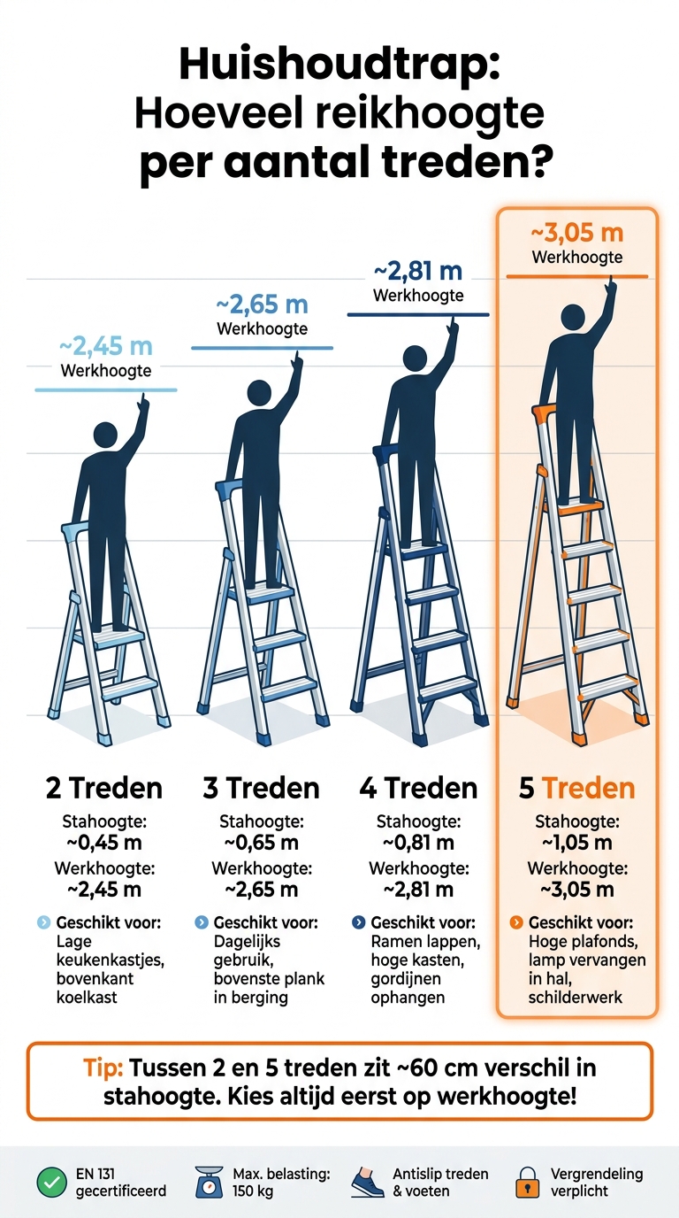 Huishoudtrap: Treden, Stahoogte & Werkhoogte Vergelijking