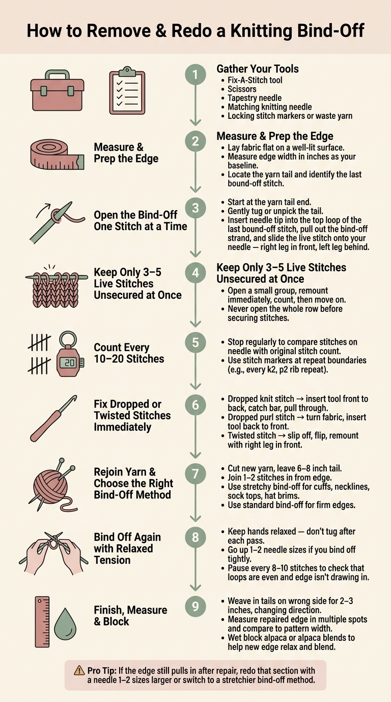 How to Remove & Redo a Knitting Bind-Off: Step-by-Step Fix