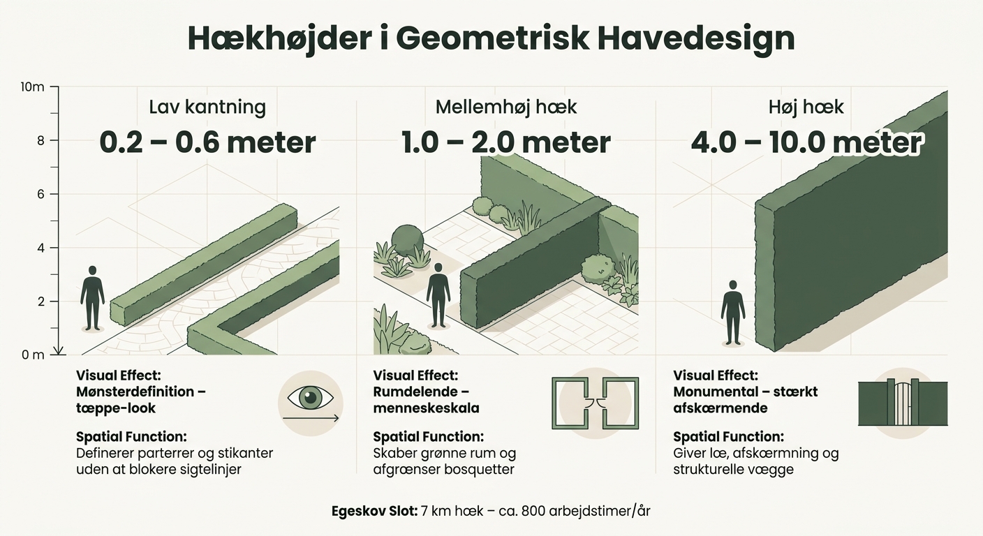 Hækhøjder i Geometrisk Havedesign: Visuel Effekt og Rumlig Funktion