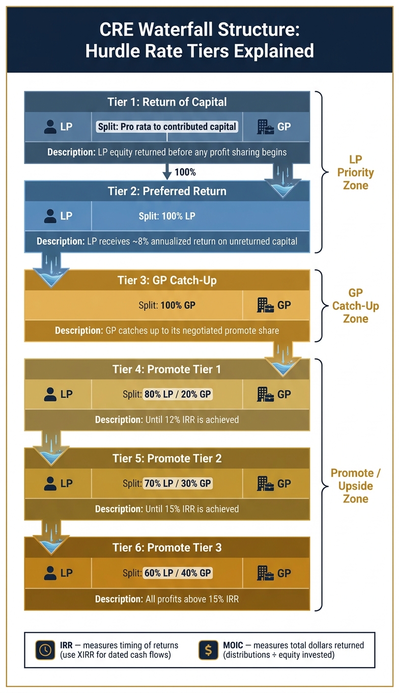 CRE Waterfall Structure: Hurdle Rate Tiers Explained