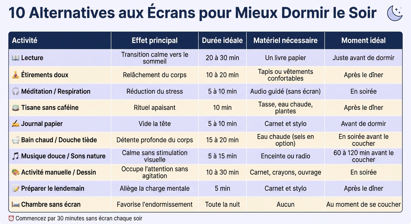 10 Alternatives aux Écrans pour Mieux Dormir le Soir