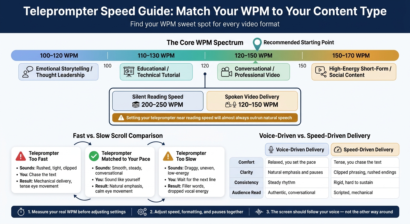 Teleprompter Speed by Video Type: WPM Guide for Natural Delivery