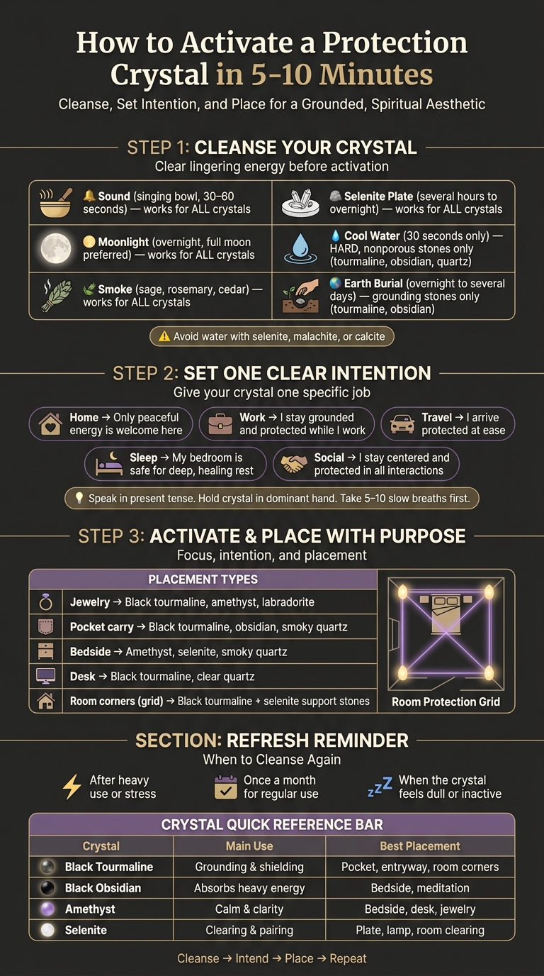 How to Activate a Protection Crystal: 3-Step Visual Guide