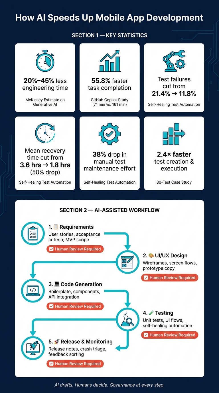 How AI Accelerates Mobile App Development: Key Stats & Workflow