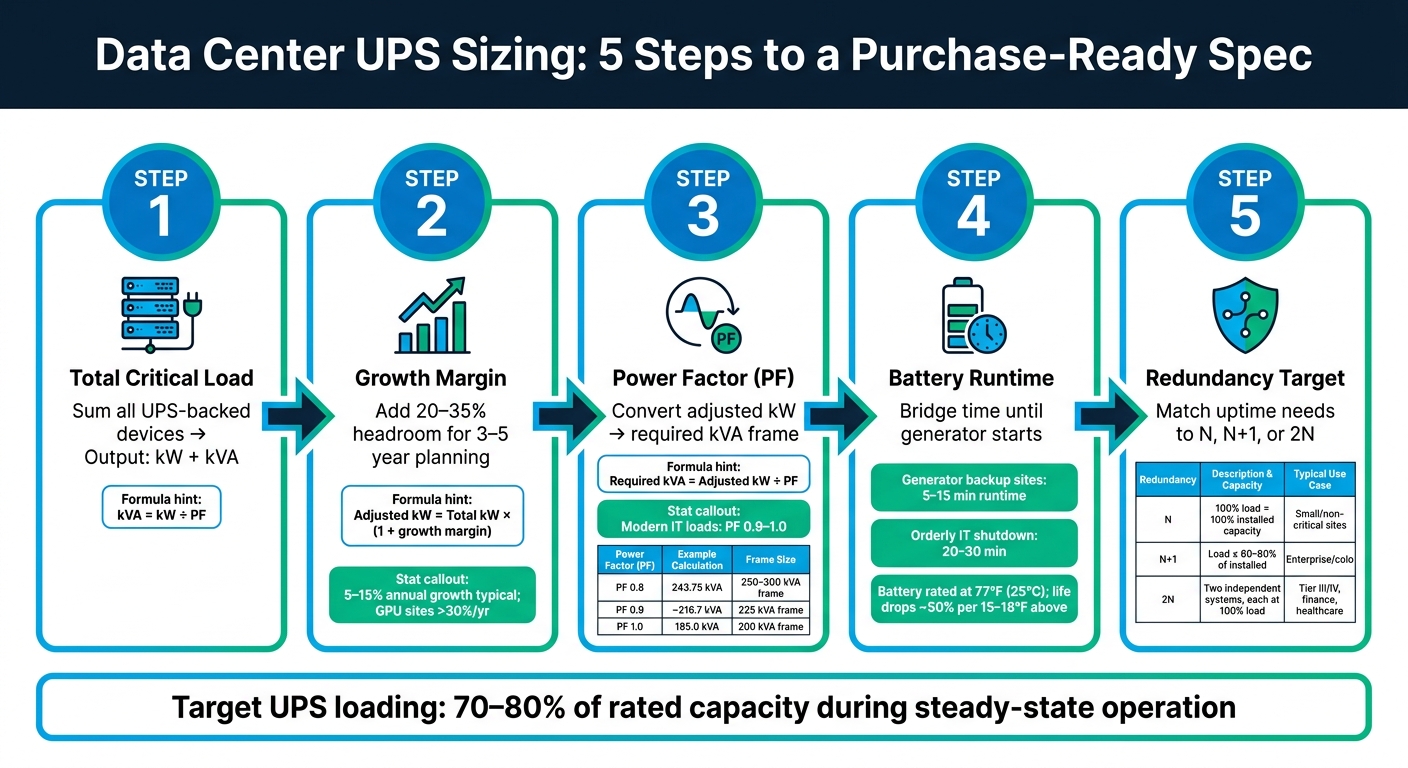Data Center UPS Sizing: 5-Step Process Guide