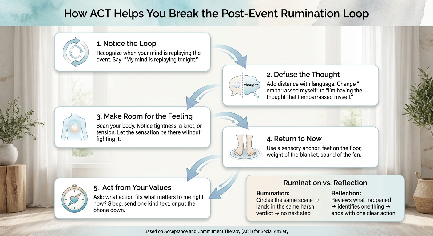 ACT Steps to Break Post-Event Rumination Loop