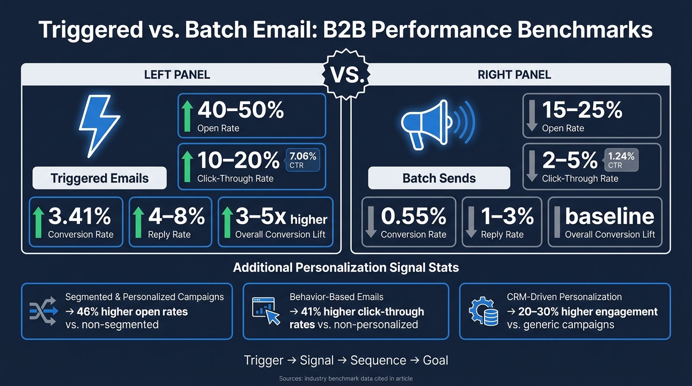 Triggered vs. Batch Email Performance in B2B Drip Campaigns