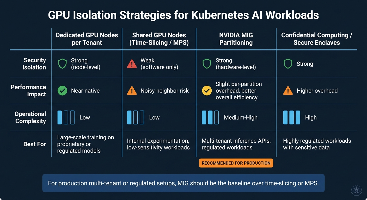 GPU Isolation Strategies for Kubernetes AI Workloads: Security vs. Complexity