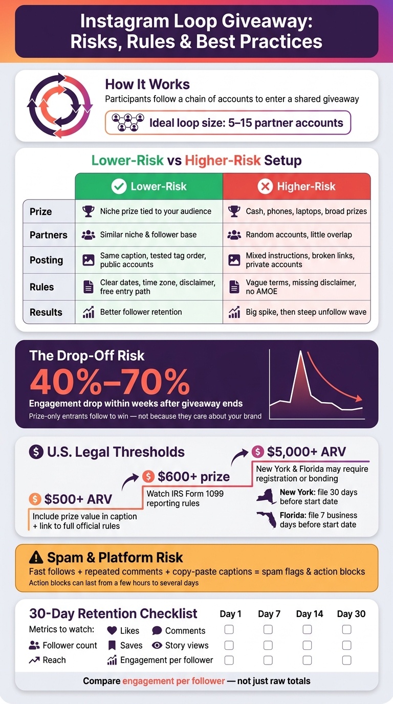 Instagram Loop Giveaway: Lower-Risk vs Higher-Risk Setup at a Glance