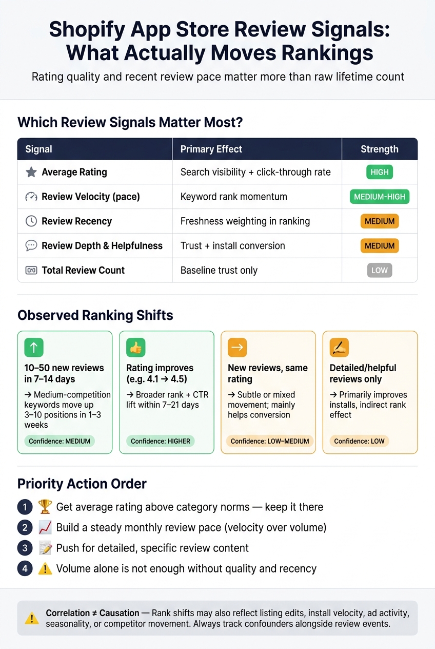 Shopify App Store Review Signals: What Actually Moves Rankings