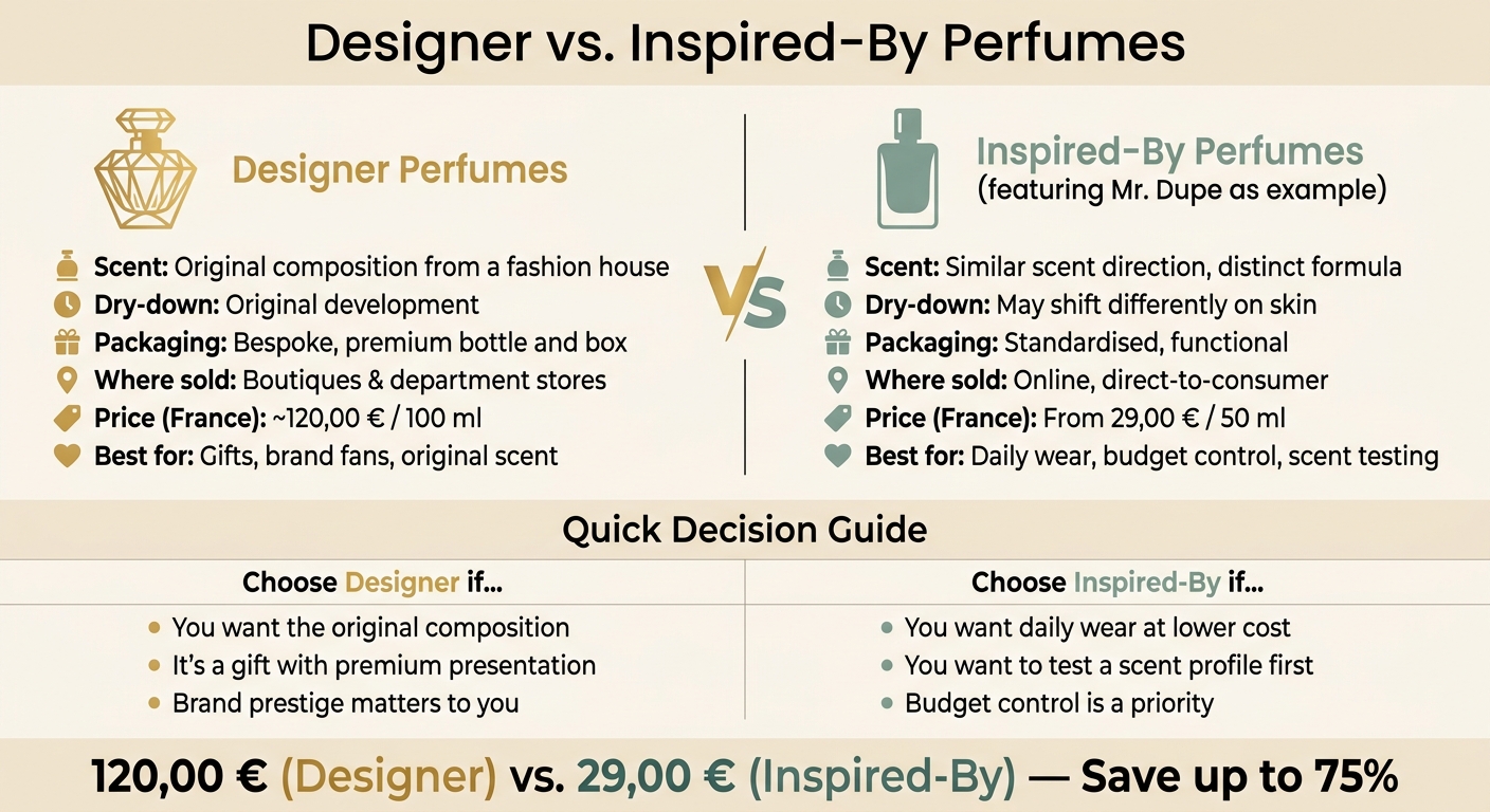 Designer vs. Inspired-By Perfumes: Side-by-Side Comparison