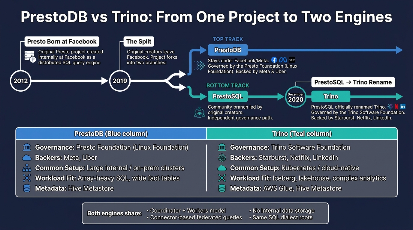 PrestoDB vs Trino: History, Split & Key Differences Timeline