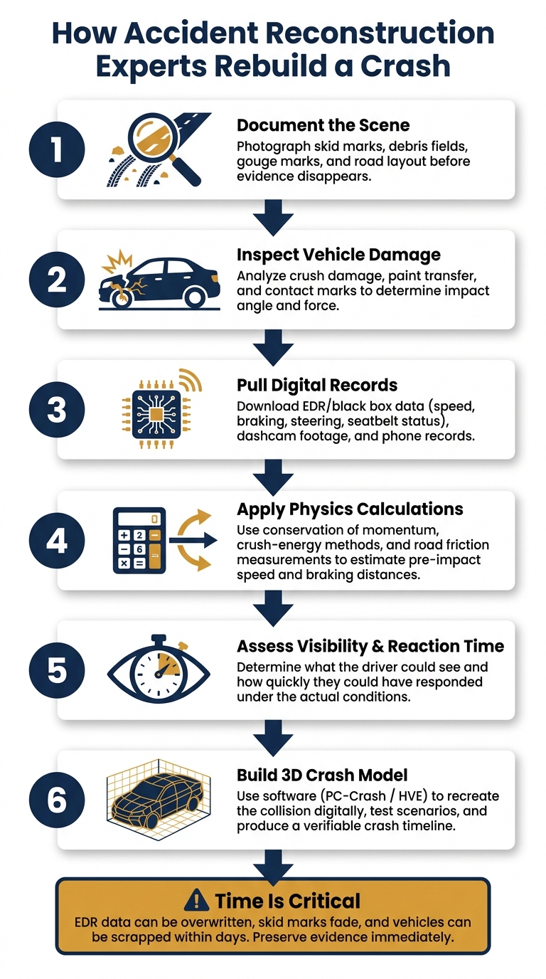 How Accident Reconstruction Experts Rebuild a Crash: Step-by-Step