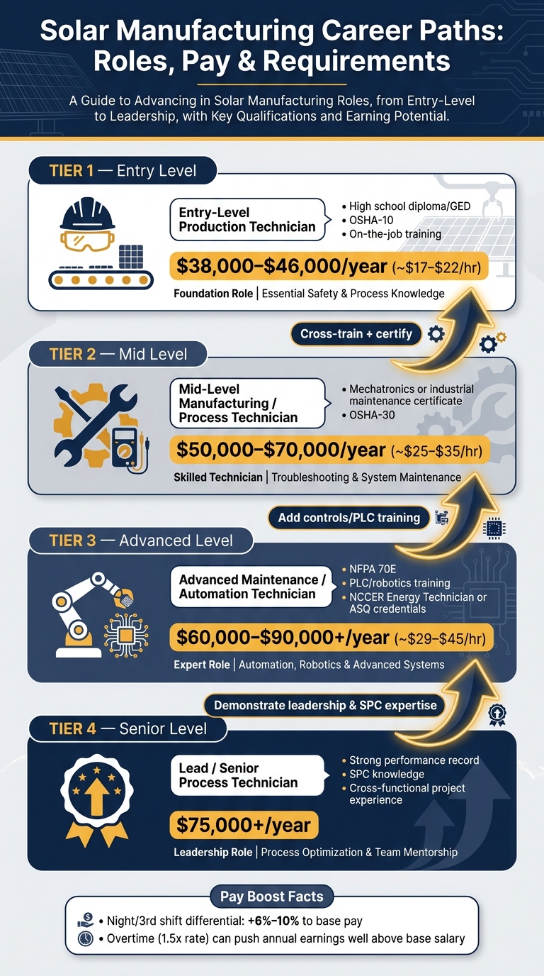 Solar Manufacturing Career Paths: Roles, Pay & Requirements