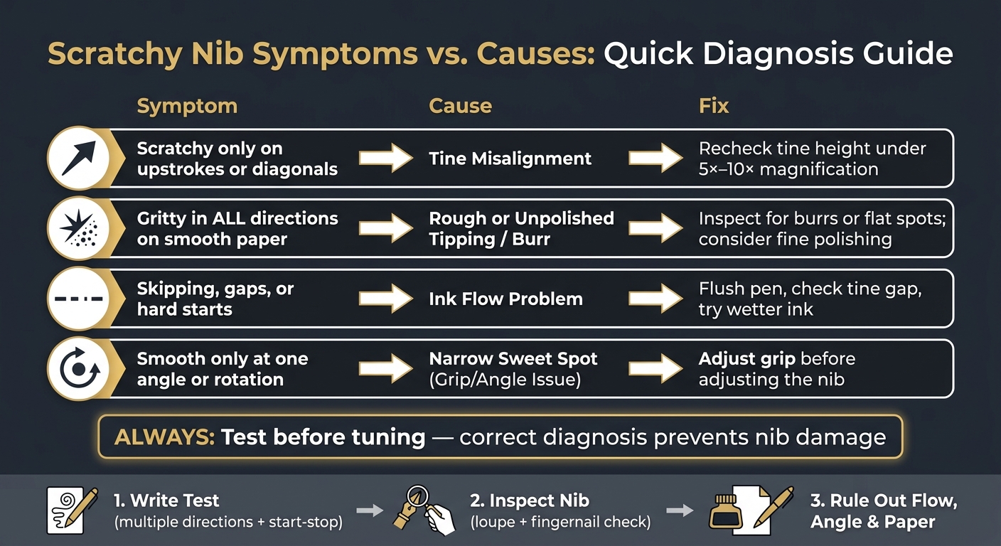 Scratchy Nib Symptoms vs. Causes: Quick Diagnosis Guide