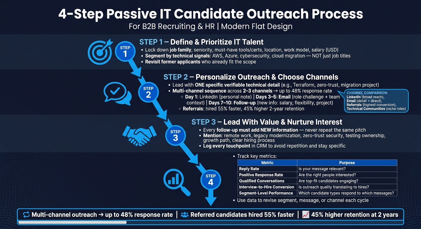4-Step Passive IT Candidate Outreach Process