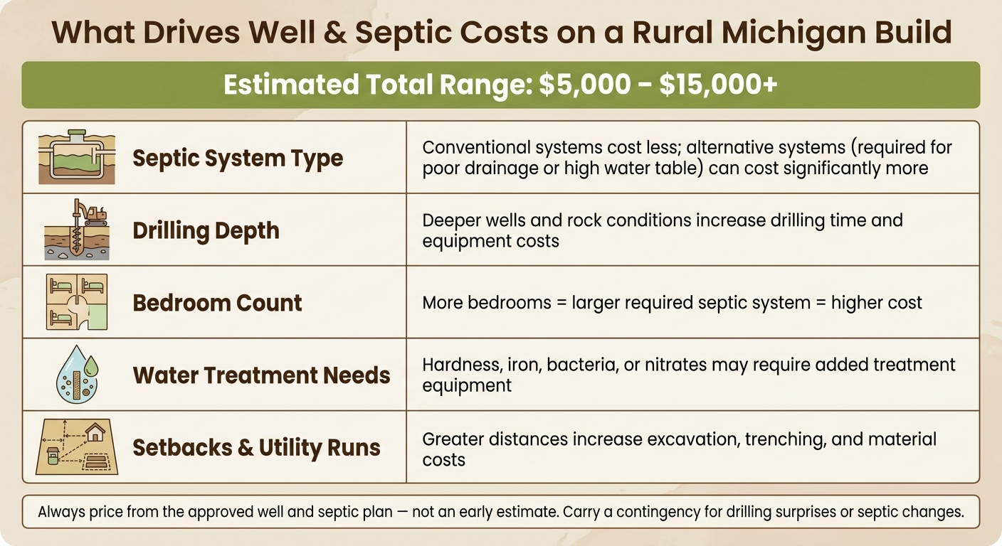 Rural Michigan Well & Septic Cost Factors Explained
