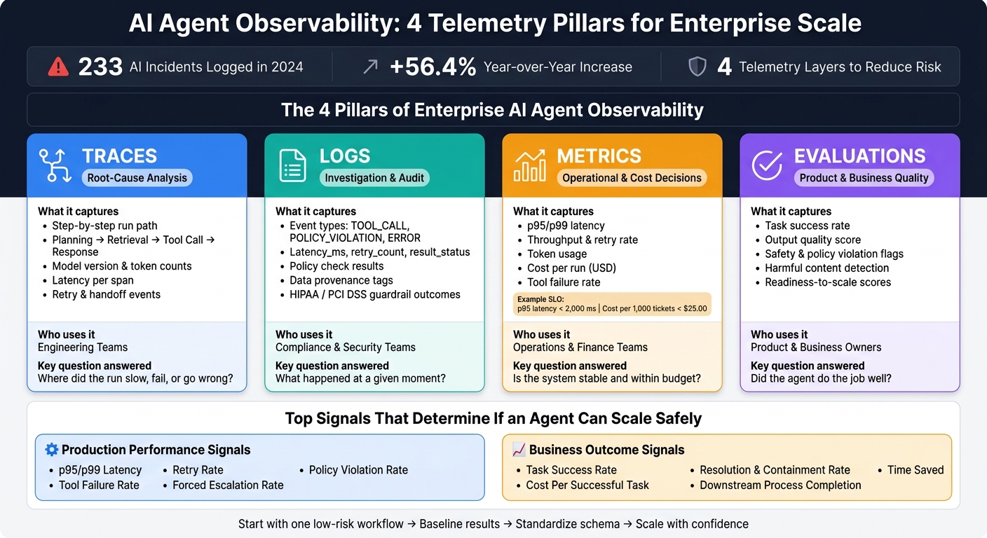 AI Agent Observability: 4 Telemetry Pillars for Enterprise Scale
