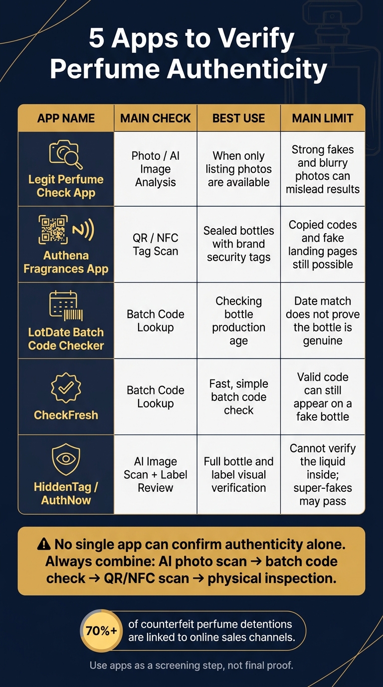 5 Best Apps to Verify Perfume Authenticity: Quick Comparison Guide