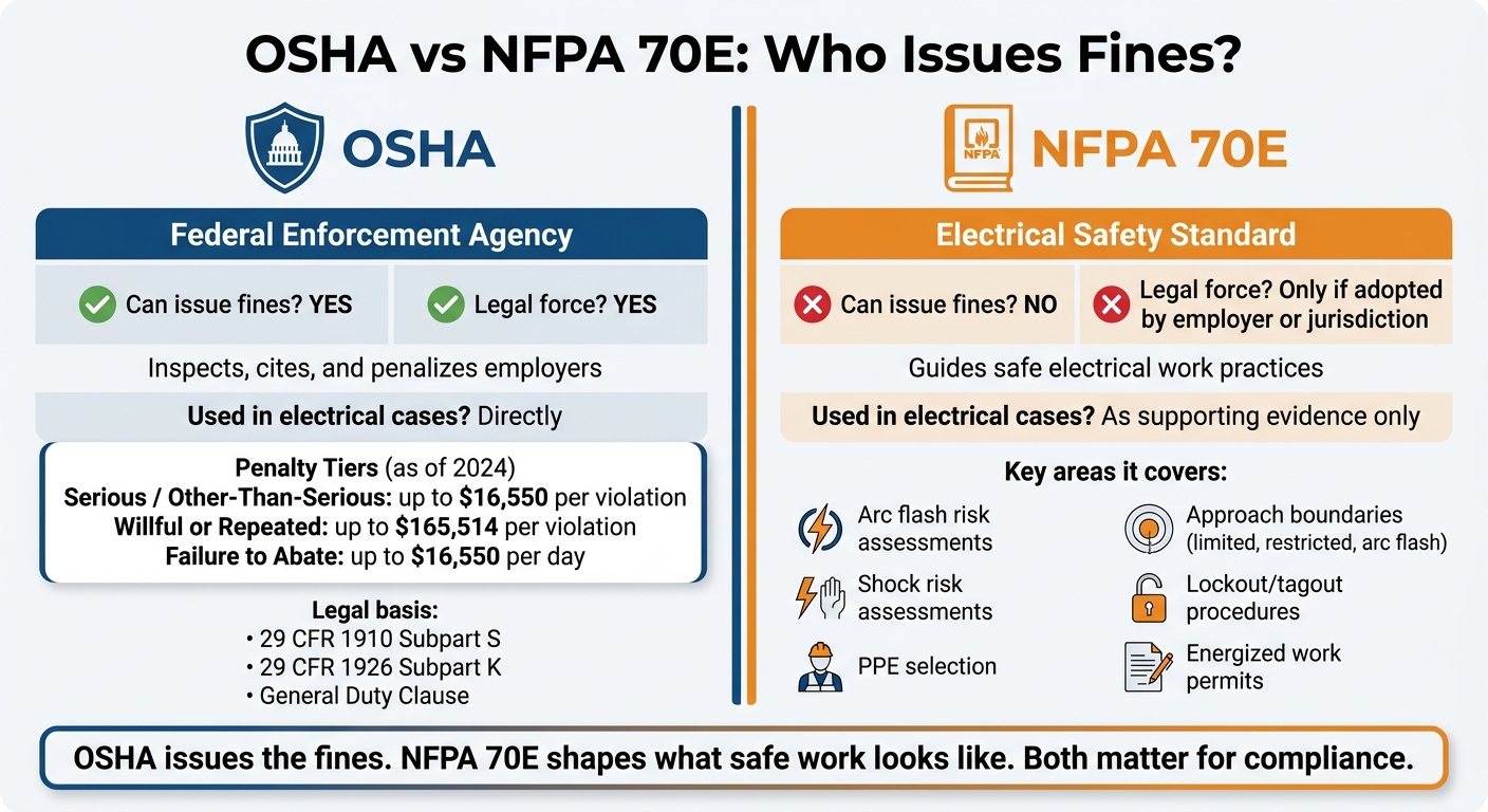 OSHA vs NFPA 70E: Who Can Fine You?