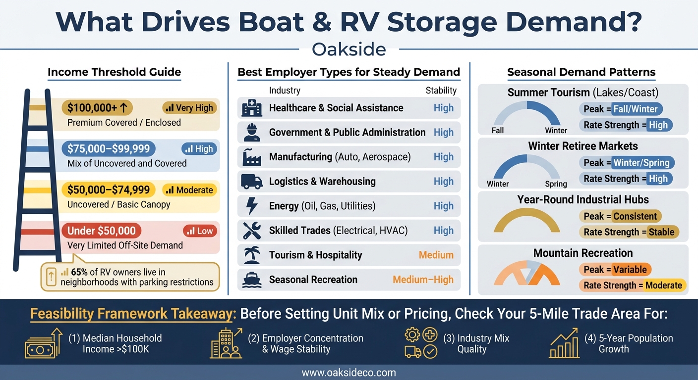 Income Bands & Industry Mix: What Drives Boat and RV Storage Demand