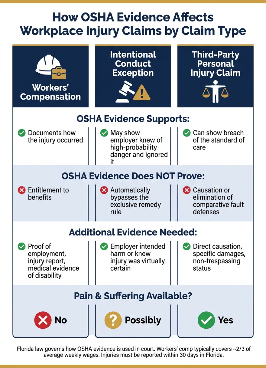 How OSHA Evidence Affects Workplace Injury Claims by Claim Type