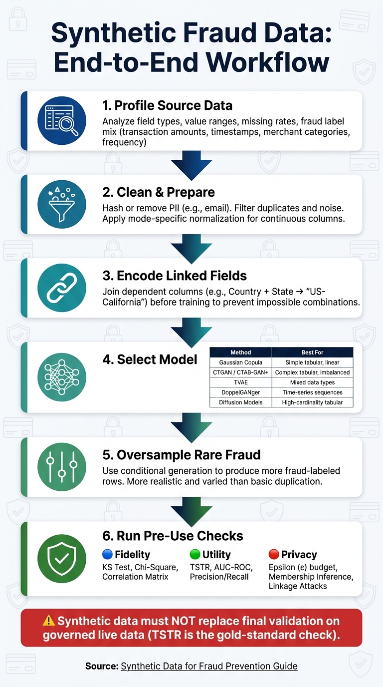 Synthetic Fraud Data: End-to-End Workflow from Source to Validated Dataset