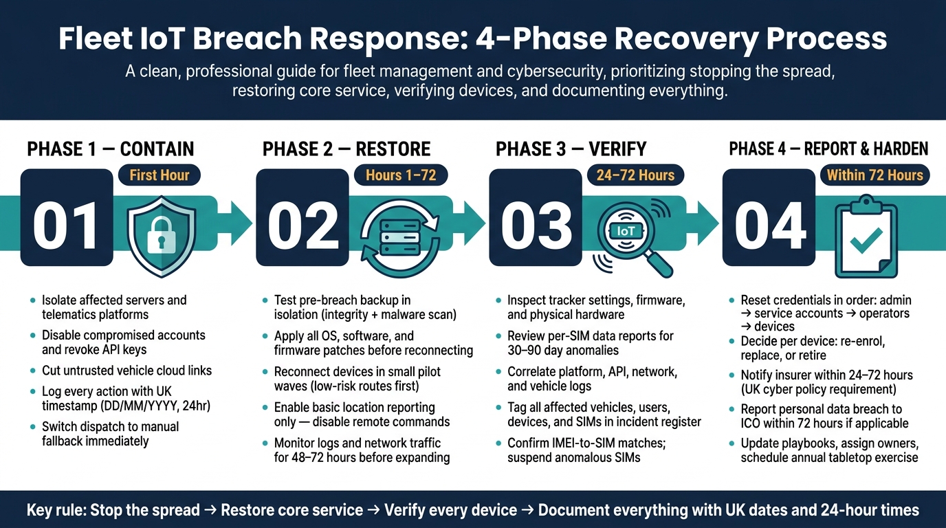 Fleet IoT Breach Response: 4-Phase Recovery Process