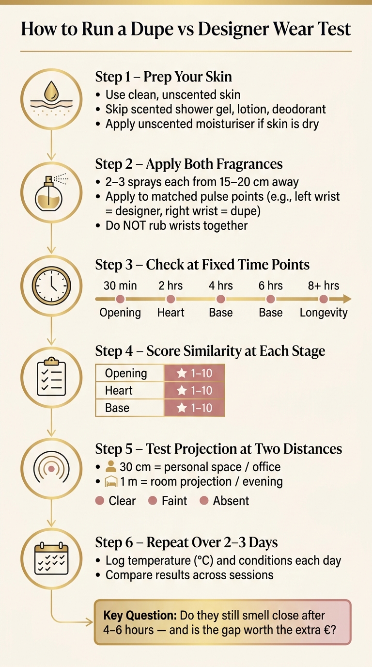 Dupe vs Designer Fragrance Wear Test: Step-by-Step Guide