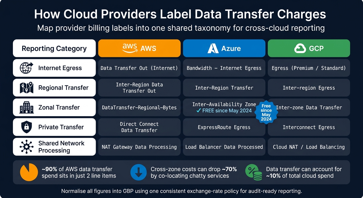 Cloud Provider Data Transfer Pricing: AWS vs Azure vs GCP Reporting Categories