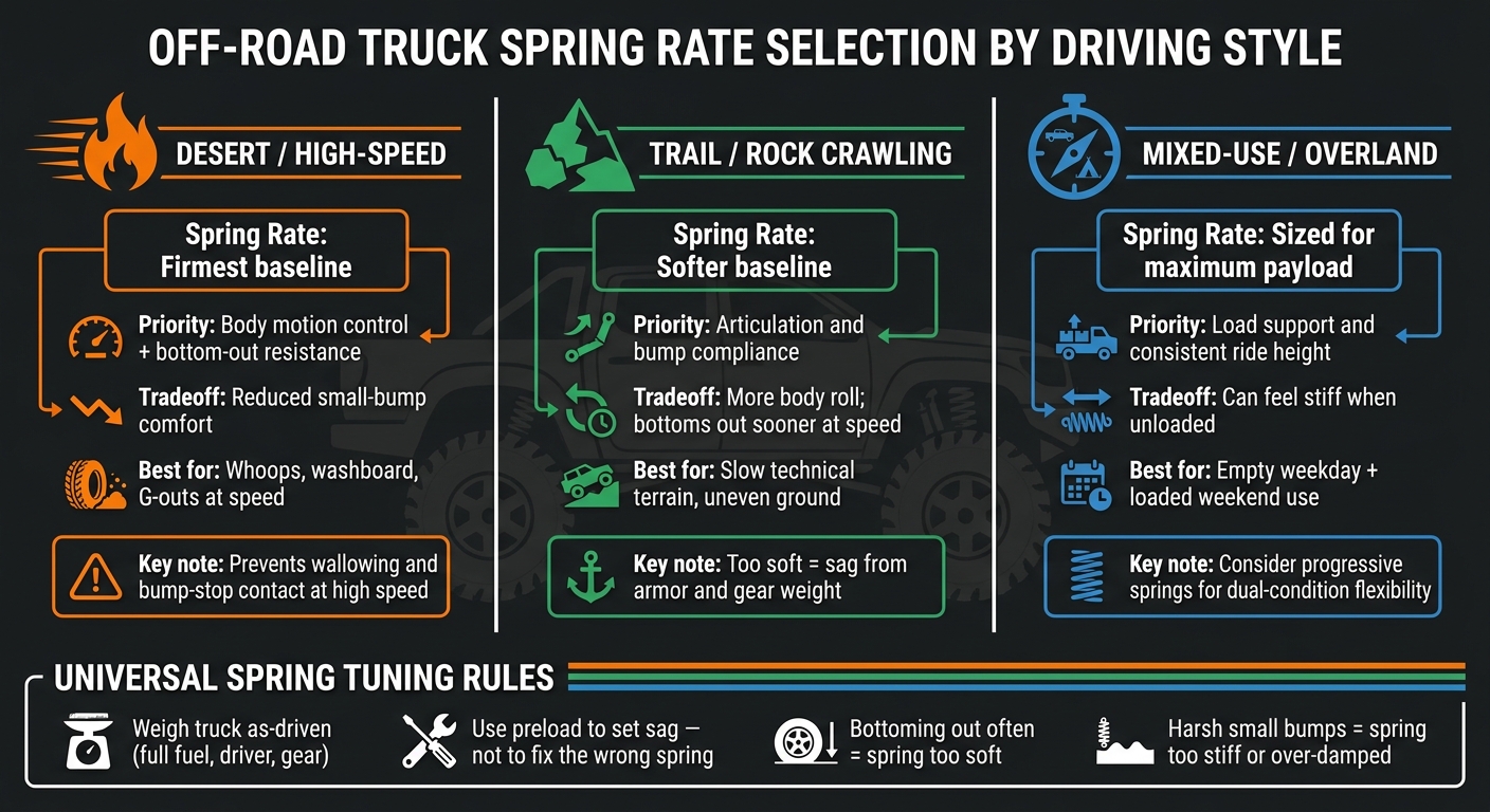 Off-Road Truck Spring Rate Guide by Driving Style