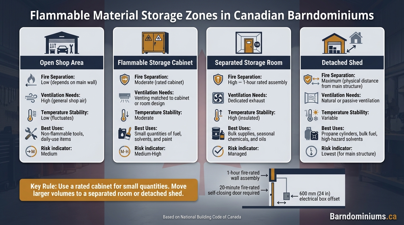 Flammable Material Storage Zones in Canadian Barndominiums