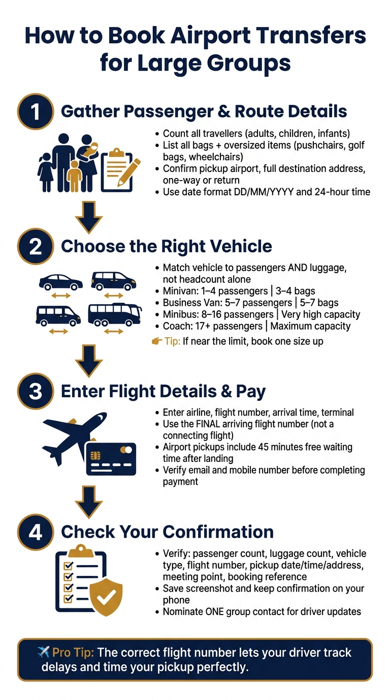 How to Book Airport Transfers for Large Groups: 4-Step Guide