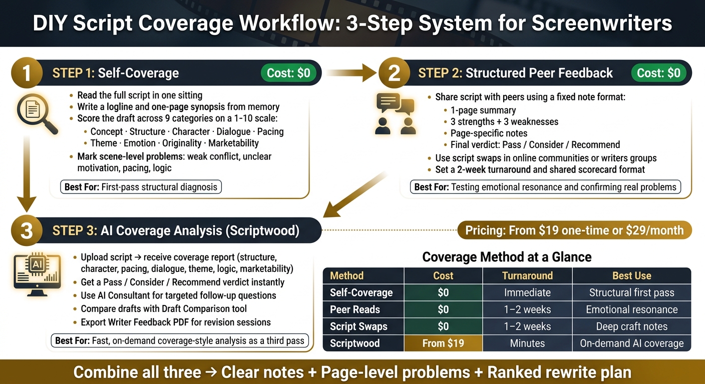 DIY Script Coverage Workflow: 3-Step System for Screenwriters