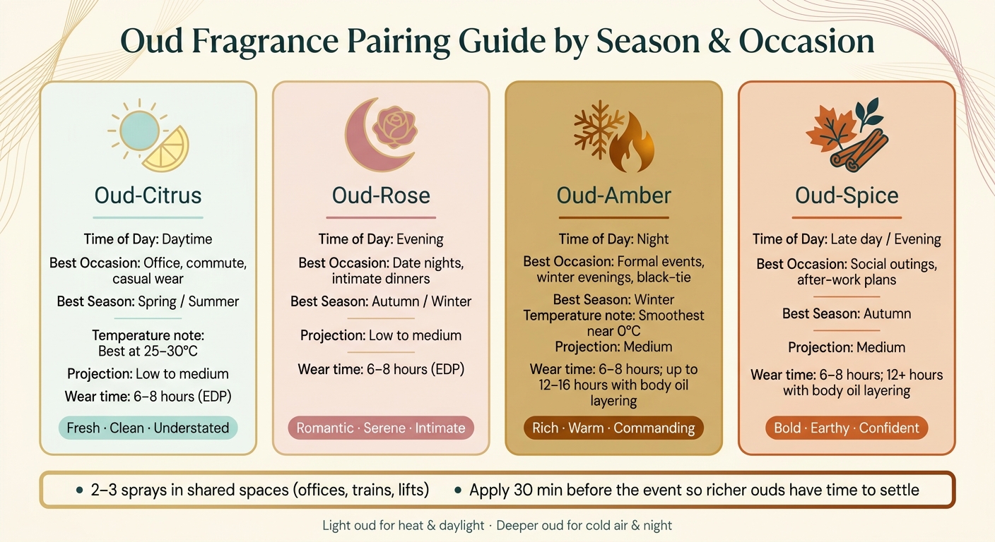 Oud Fragrance Pairing Guide by Season & Occasion