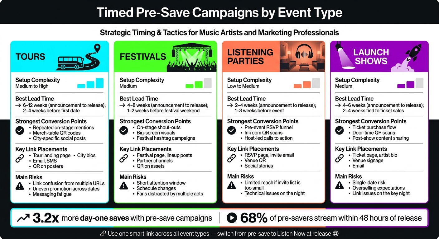 Timed Pre-Save Campaign: Event Type Comparison Guide