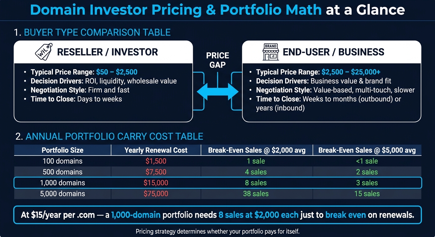Domain Investor Pricing: Reseller vs. End-User at a Glance