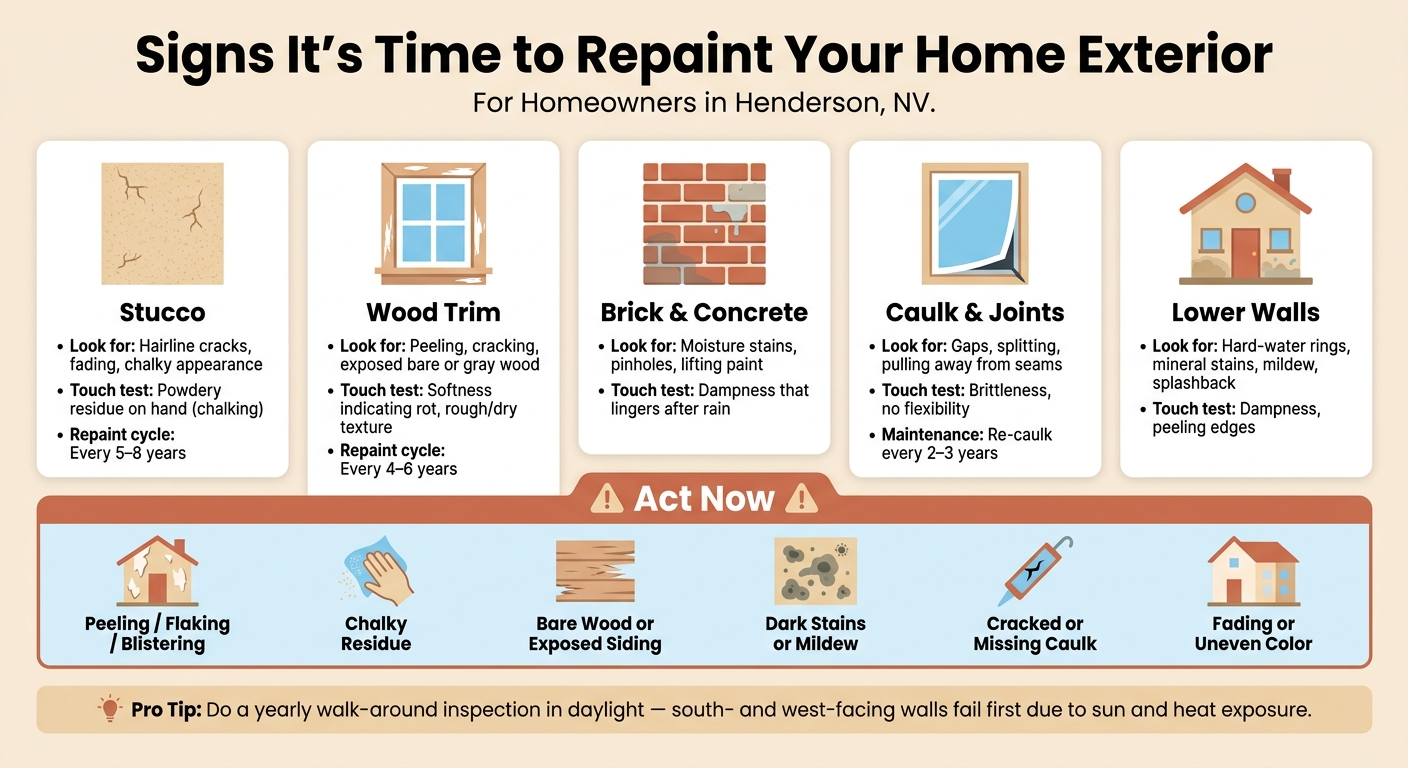 Home Exterior Paint Warning Signs by Surface Type
