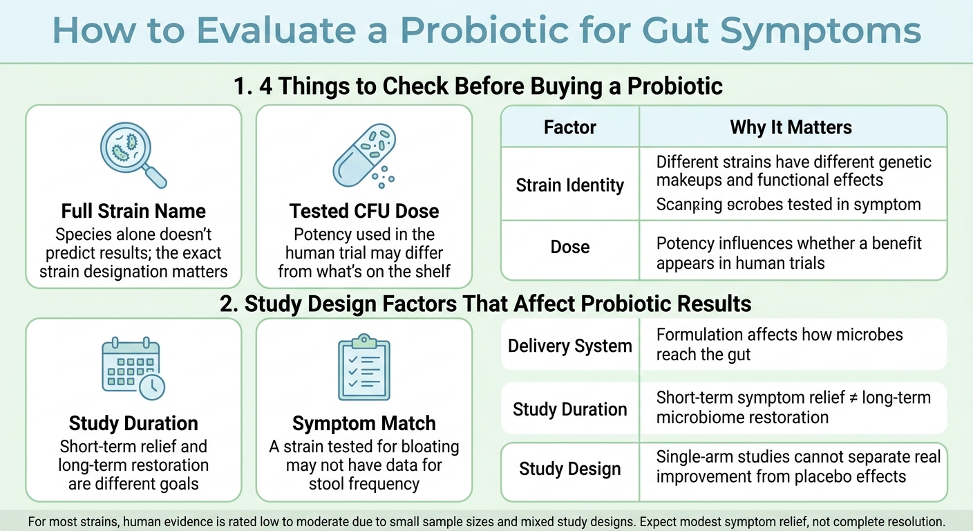 How to Evaluate a Probiotic for Gut Symptoms: Key Factors at a Glance