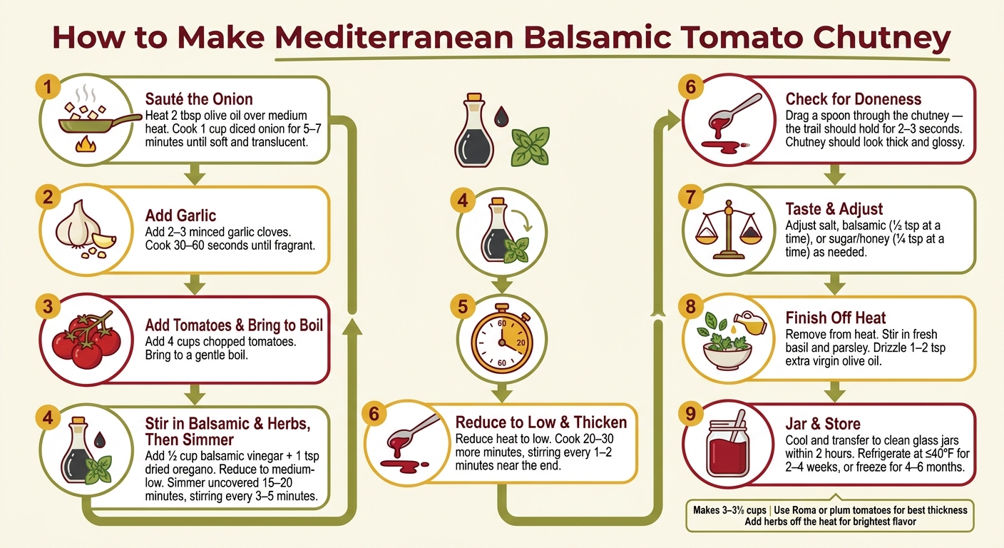 How to Make Mediterranean Balsamic Tomato Chutney: Step-by-Step
