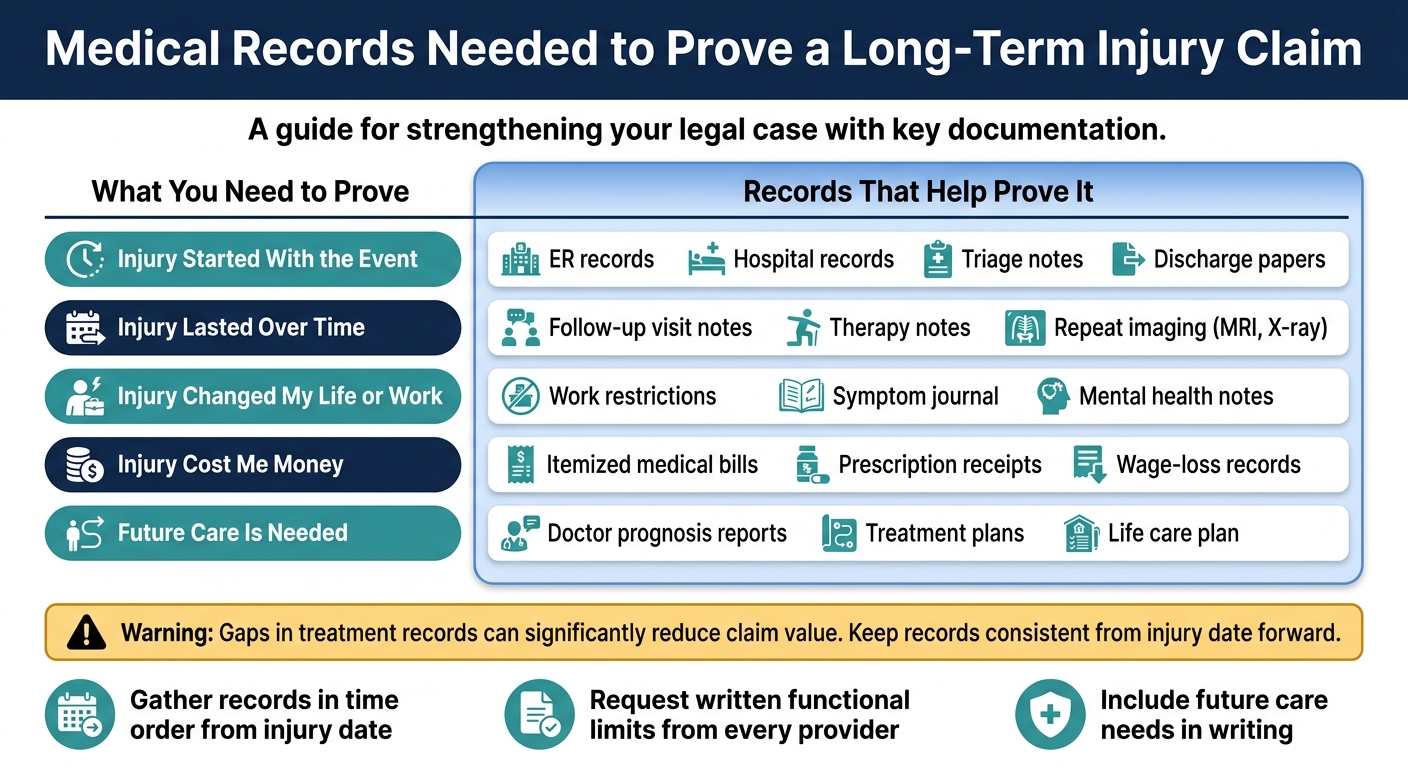 Medical Records Needed to Prove a Long-Term Injury Claim