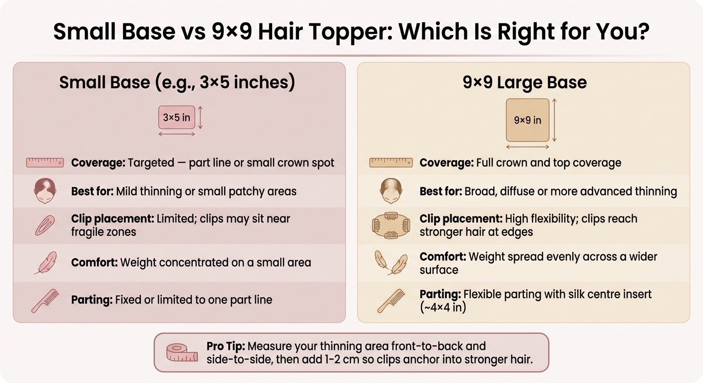 Small Base vs 9×9 Hair Topper: Which Is Right for You?