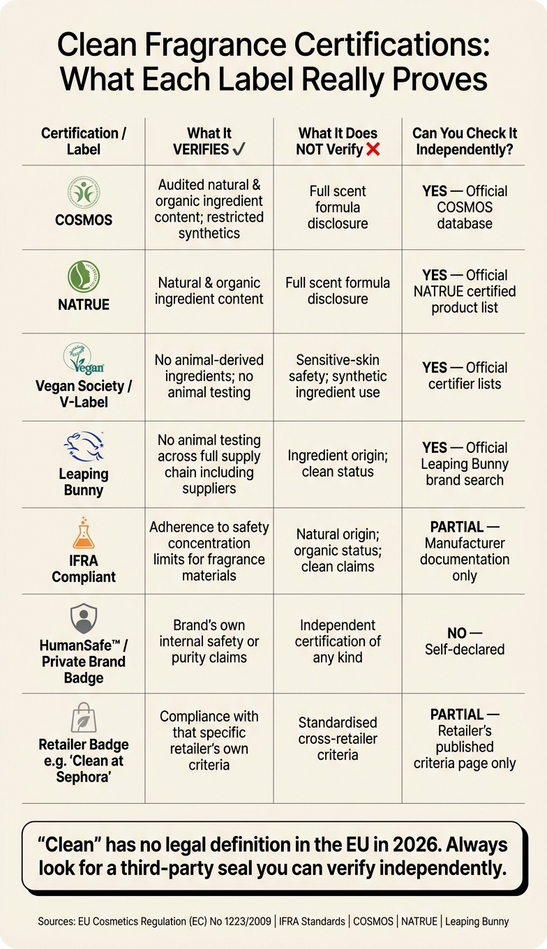 Clean Fragrance Certifications Compared: What Each Label Really Proves
