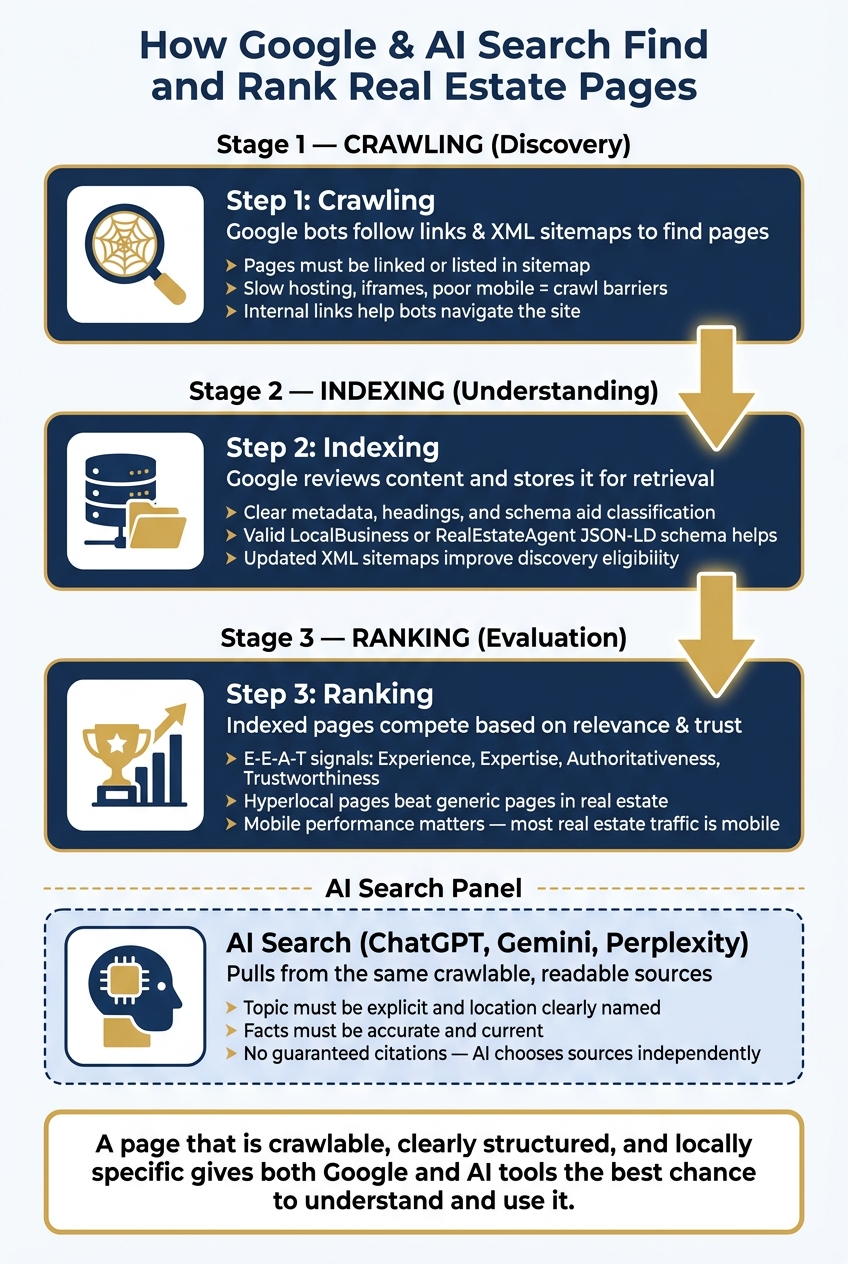 How Google & AI Search Find and Rank Real Estate Pages