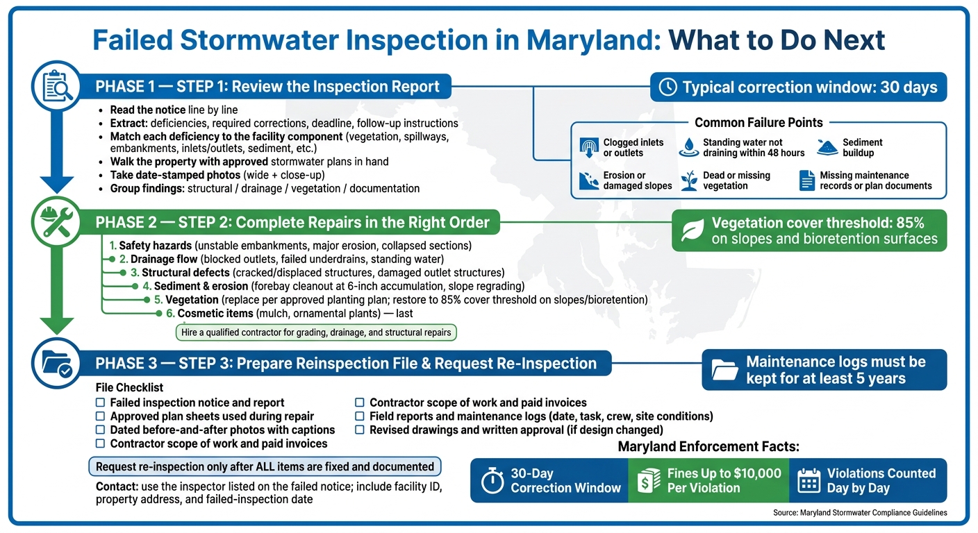 Failed Stormwater Inspection in Maryland: 3-Step Correction Process
