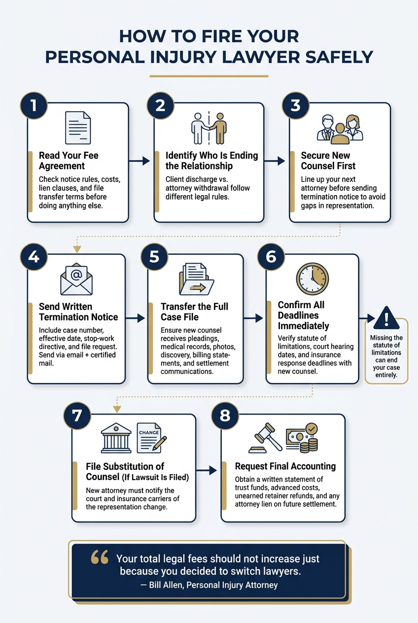 How to Fire Your Personal Injury Lawyer: 8-Step Safe Transition Guide