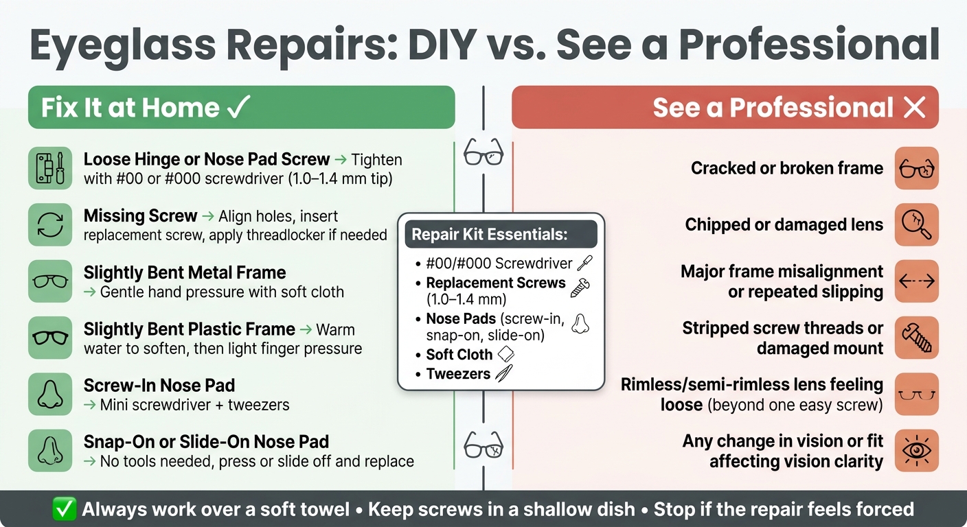 Eyeglass Repair at Home vs. See a Professional: Quick Decision Guide